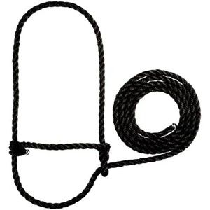 WEAVER LATHER CATTLE ROPE HALTER - BLACK